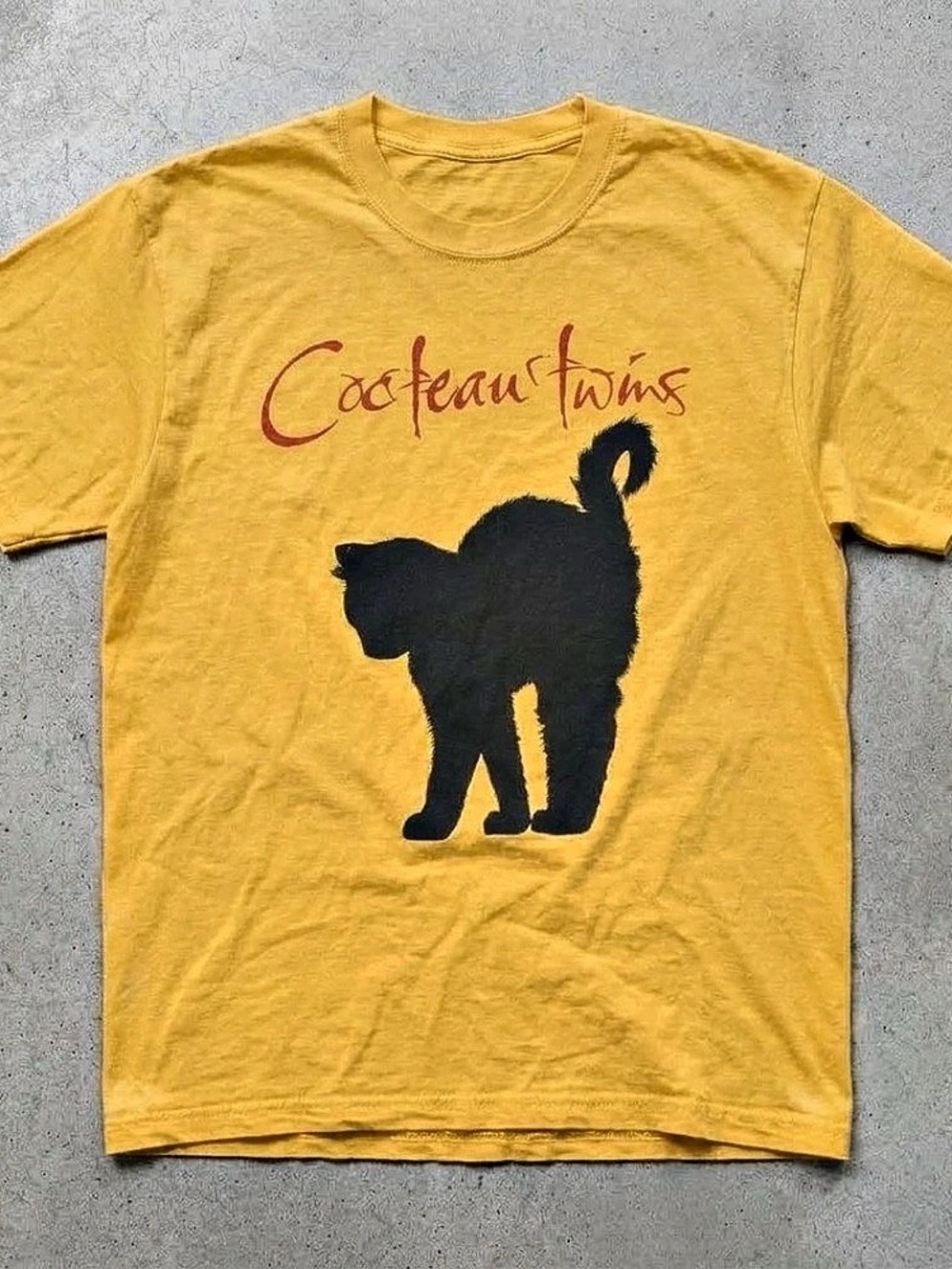 Cocteau Twins Black Cat Graphic T-Shirt Yellow
